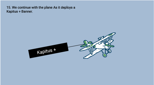Illustration of a plane with a Kapitus + banner attached to it.