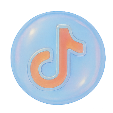 A blue silicone phone grip with the TikTok logo in orange and white.