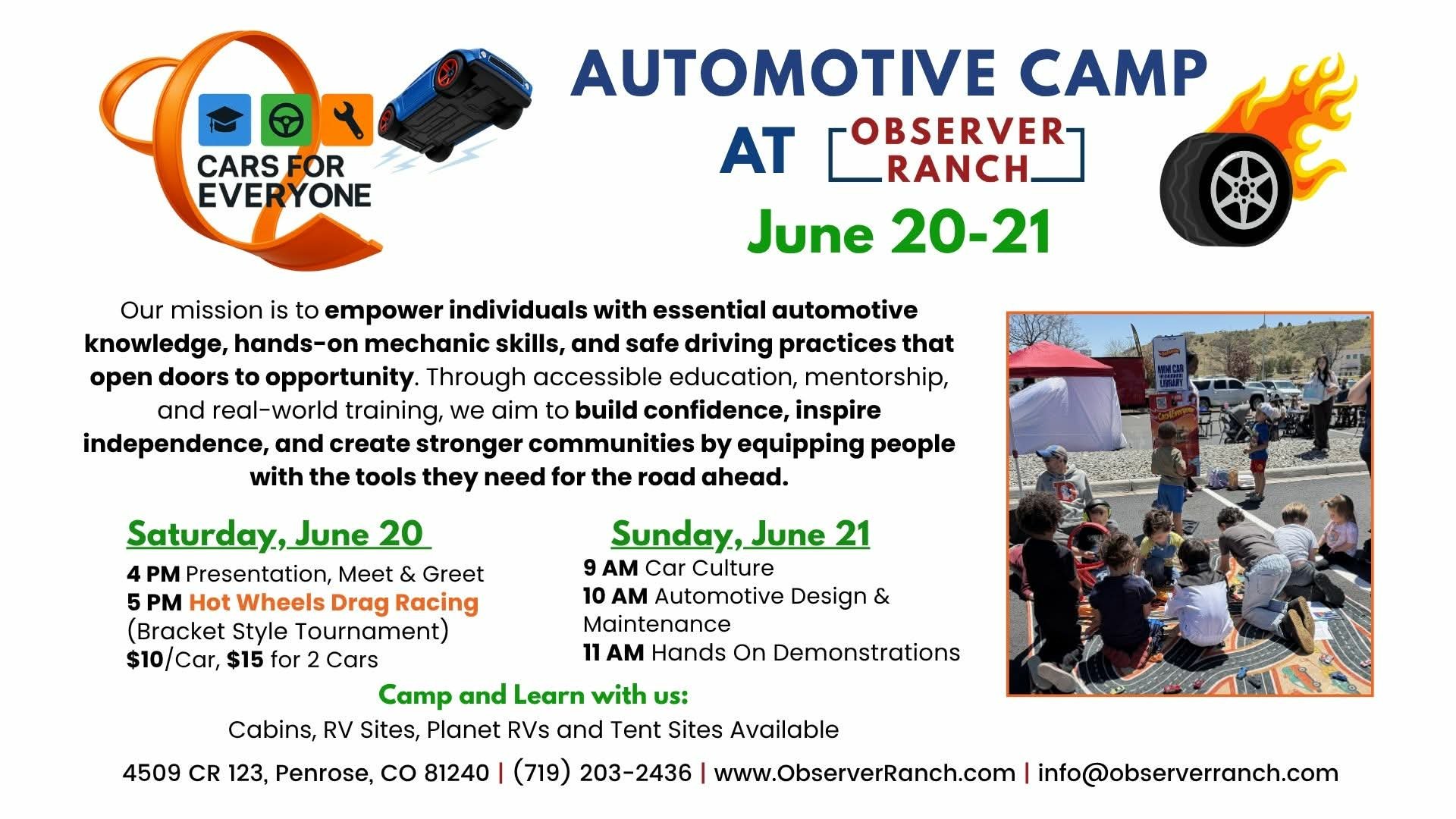 Cars for Everyone - Summer Camp Drag Races
