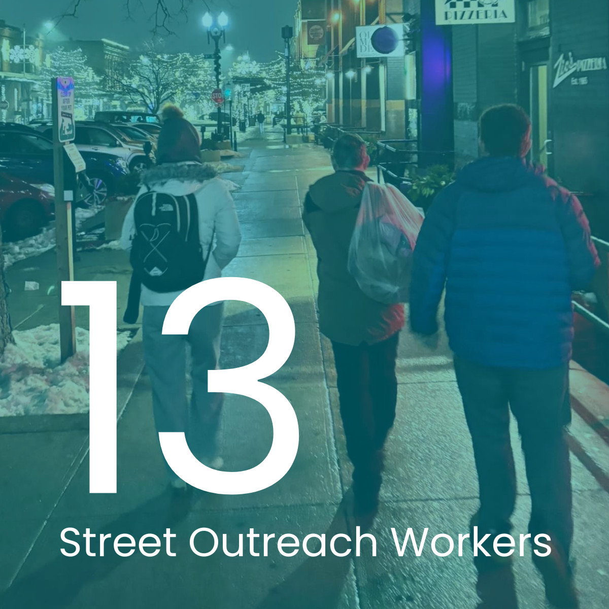 A graphic that includes the number of Street Outreach workers involved in the Pilot Program.