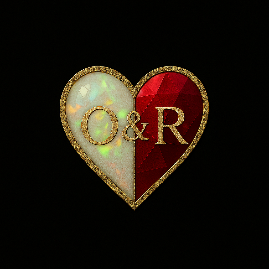 Opal and Ruby Heart Logo