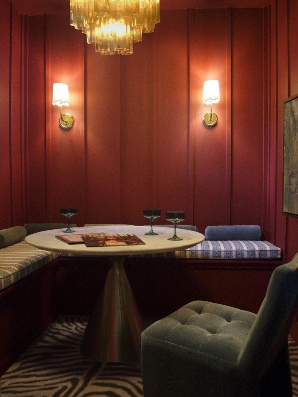 Color drenched sitting area designed by Austin interior designer HOLLEYHOUSE