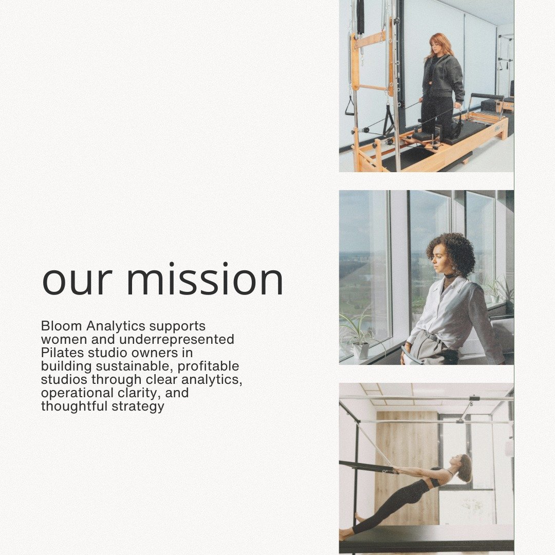 Behind every strong studio is an owner who deserves tailored help. Bloom supports underrepresented Pilates studio owners with analytics and strategy that actually make running a studio feel lighter.
