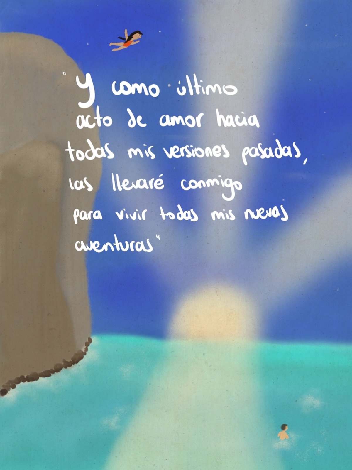 Este a&ntilde;o es el a&ntilde;o de traer contigo todas las versiones que fuiste en el pasado, es por ellas que estas aqui ahora, merecen tambien ver el atardecer en el mar contigo ✌🏻