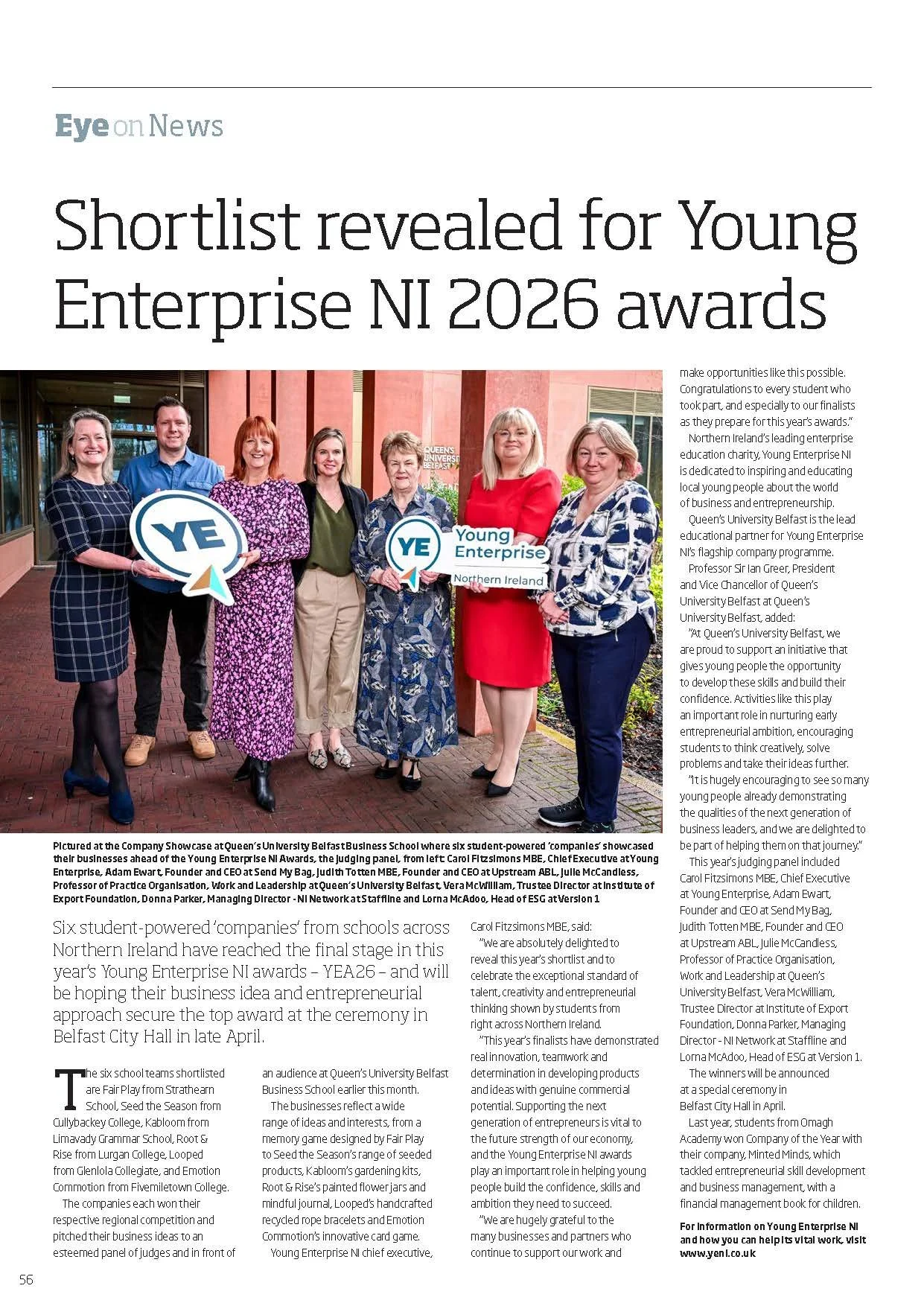 Stepping into the spotlight in April’s edition of Business Eye