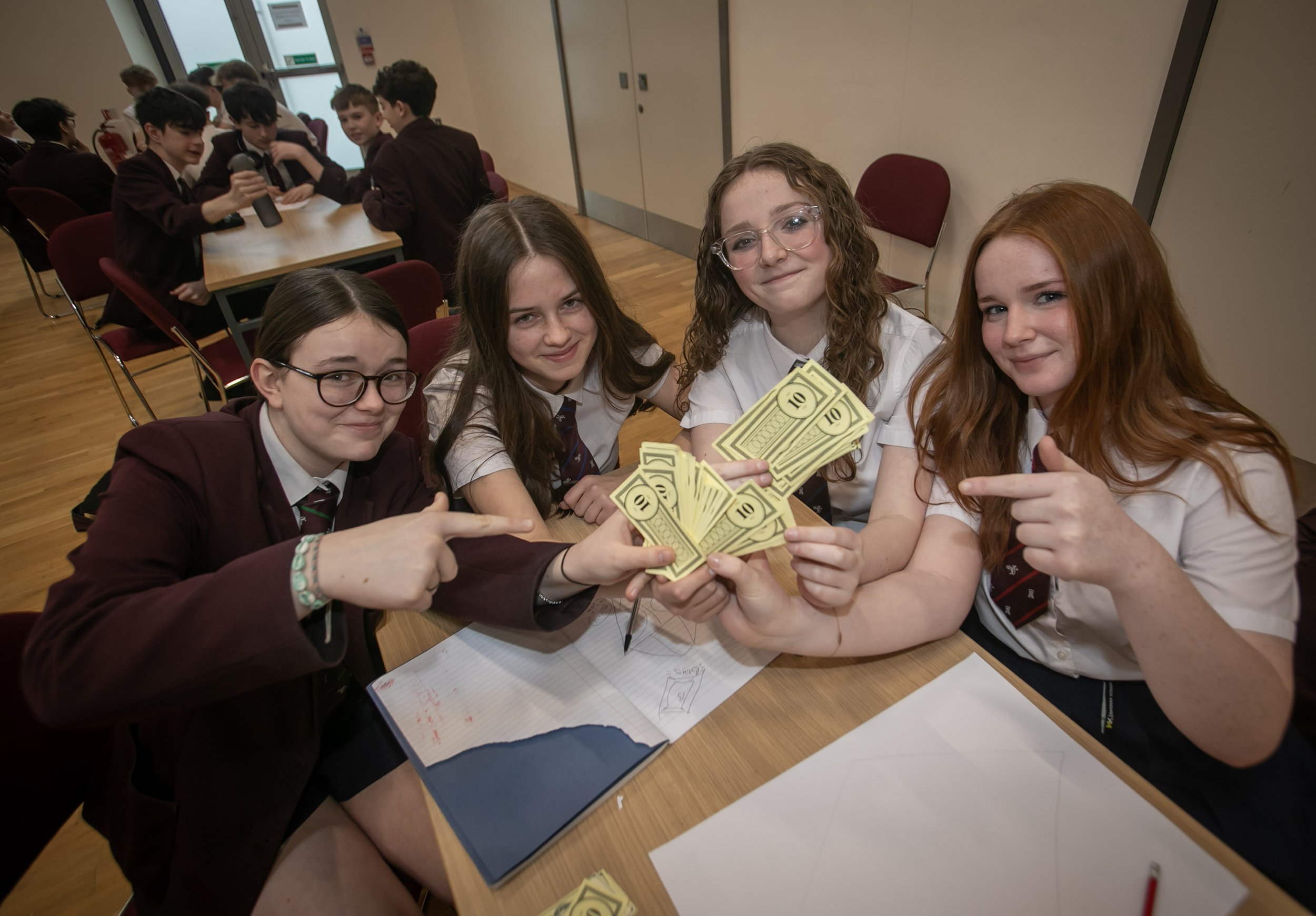 Young people taking part in a Young Enterprise financial capability activity