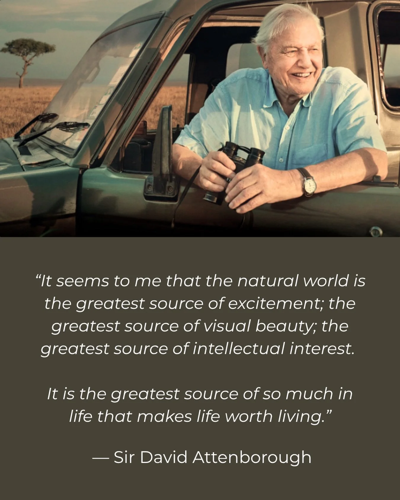 Happy 100th Birthday, Sir David Attenborough!
 
We celebrate and honor the voice that has connected us to nature and wildlife, inspiring generations to protect and cherish our planet through compelling storytelling.
 
Thank you for bringing the wonde