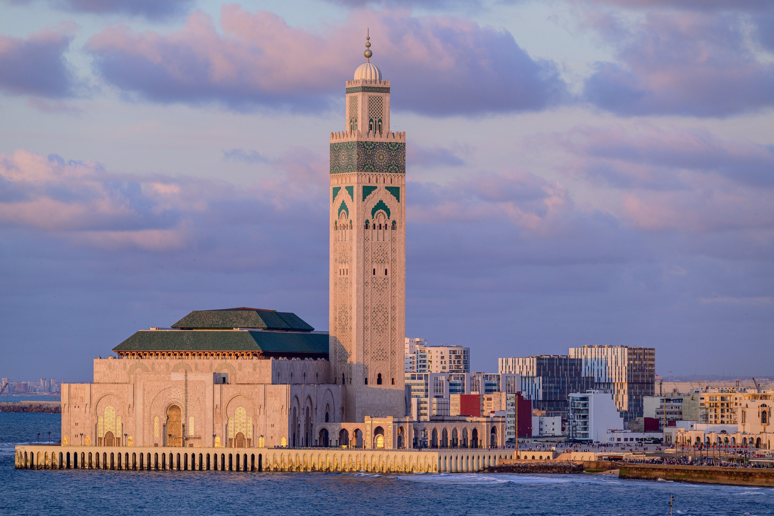 Hassan II Mosque with Casablanca in background .jpg