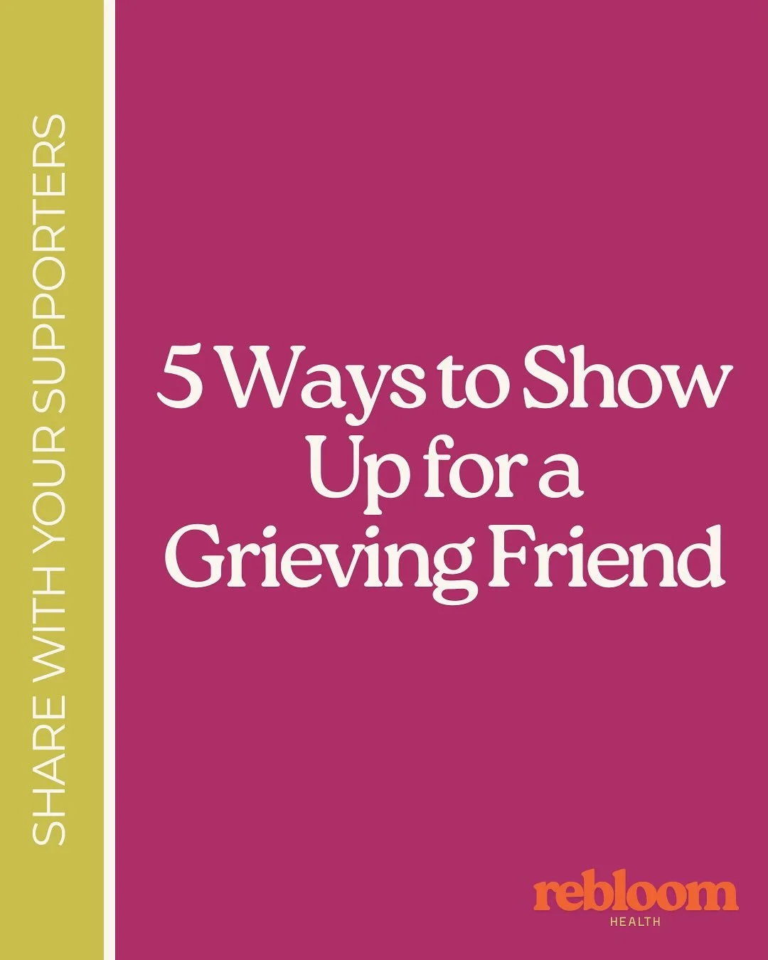 5 Ways to Show Up for a Grieving Friend 🤍

Grief can feel isolating, not just for the person experiencing it, but for the people who love them and don&rsquo;t know what to say.

Here&rsquo;s what research and mental health experts remind us: showing