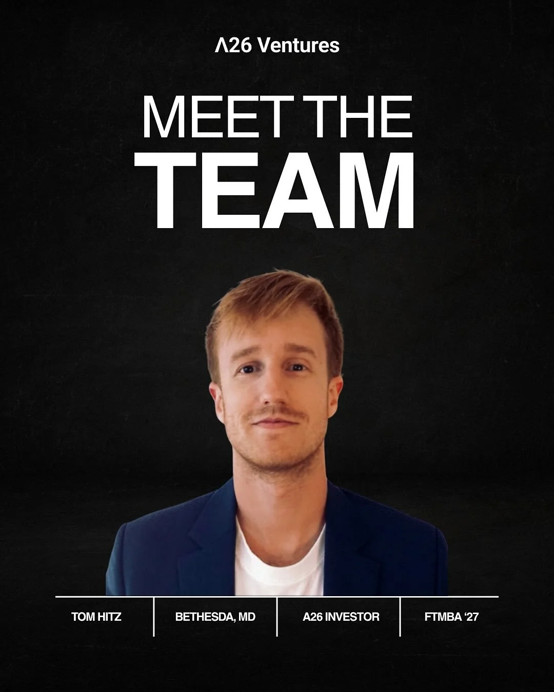 Meet Tom Hitz, one of our A26 Ventures investors. With a career spanning finance, policy, and climate impact, Tom has structured credit products at TD Securities and State Street and later designed complex grant programs at the U.S. Department of Com