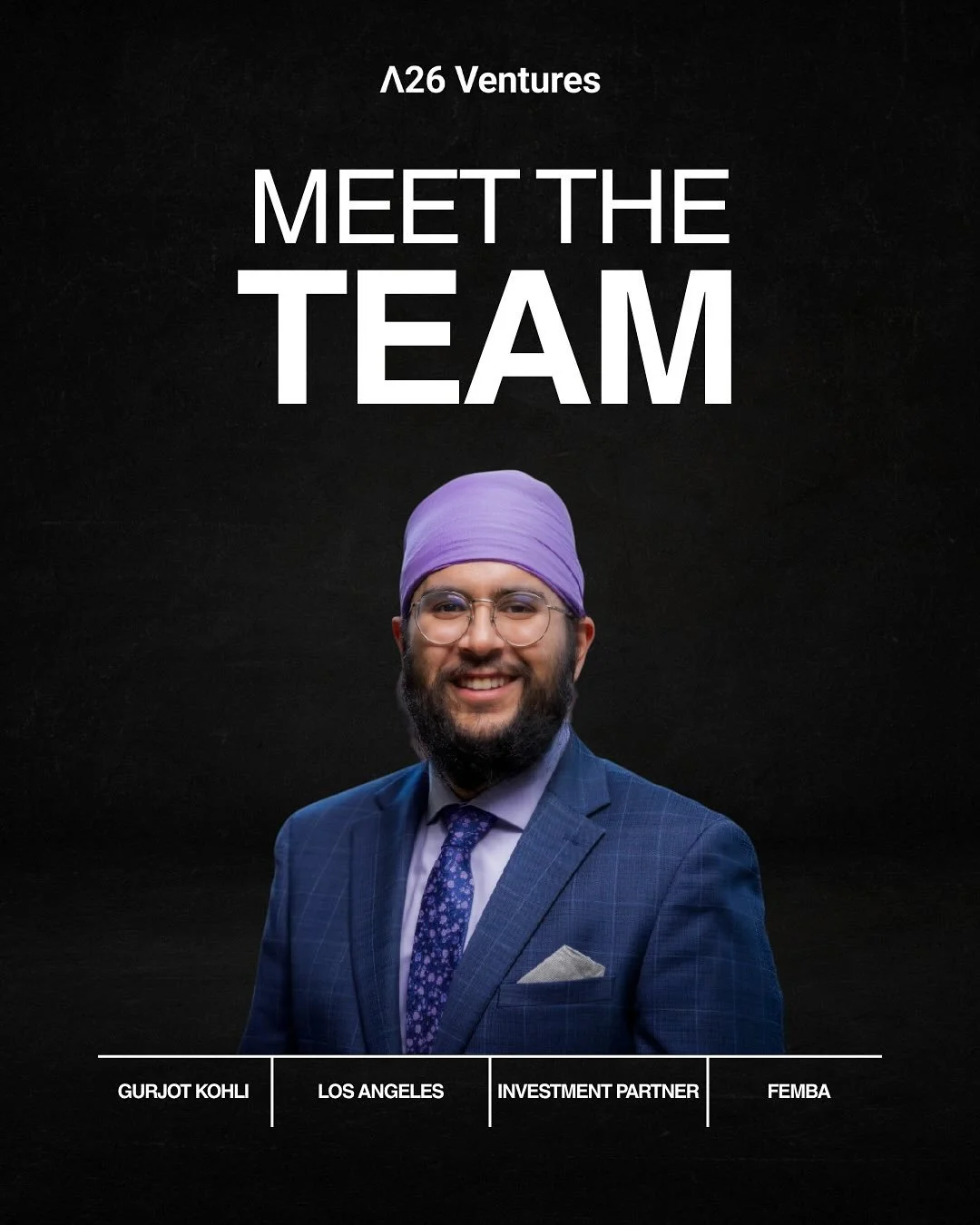 Meet Gurjot Kohli, one of our A26 Ventures Investment Partners. Based in Los Angeles and pursuing his FEMBA, Gurjot brings&nbsp;his technical engineering expertise to venture with a strong focus on climate and cleantech innovation. He&rsquo;s especia