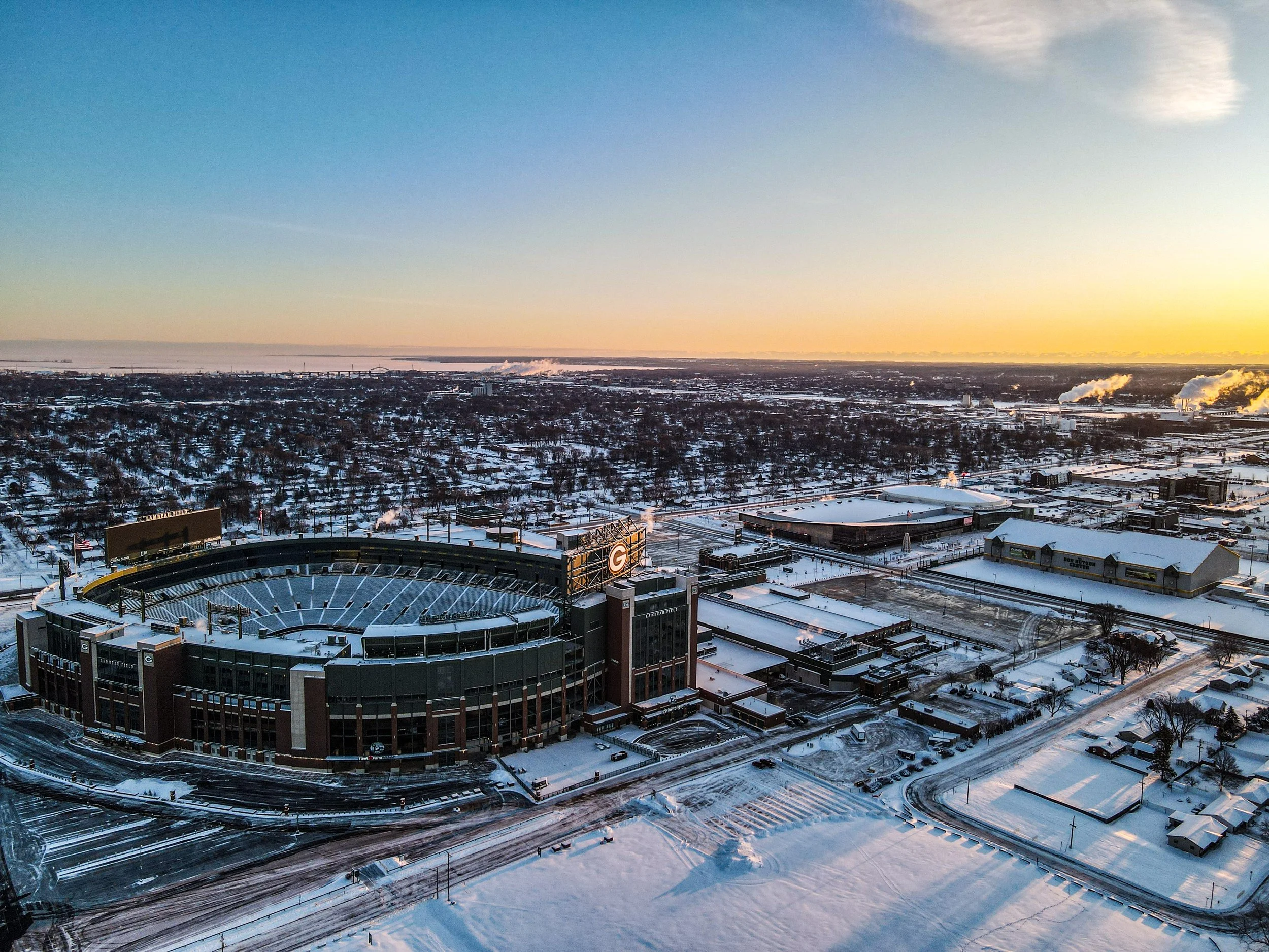 Lambeau Field Winter Sunrise