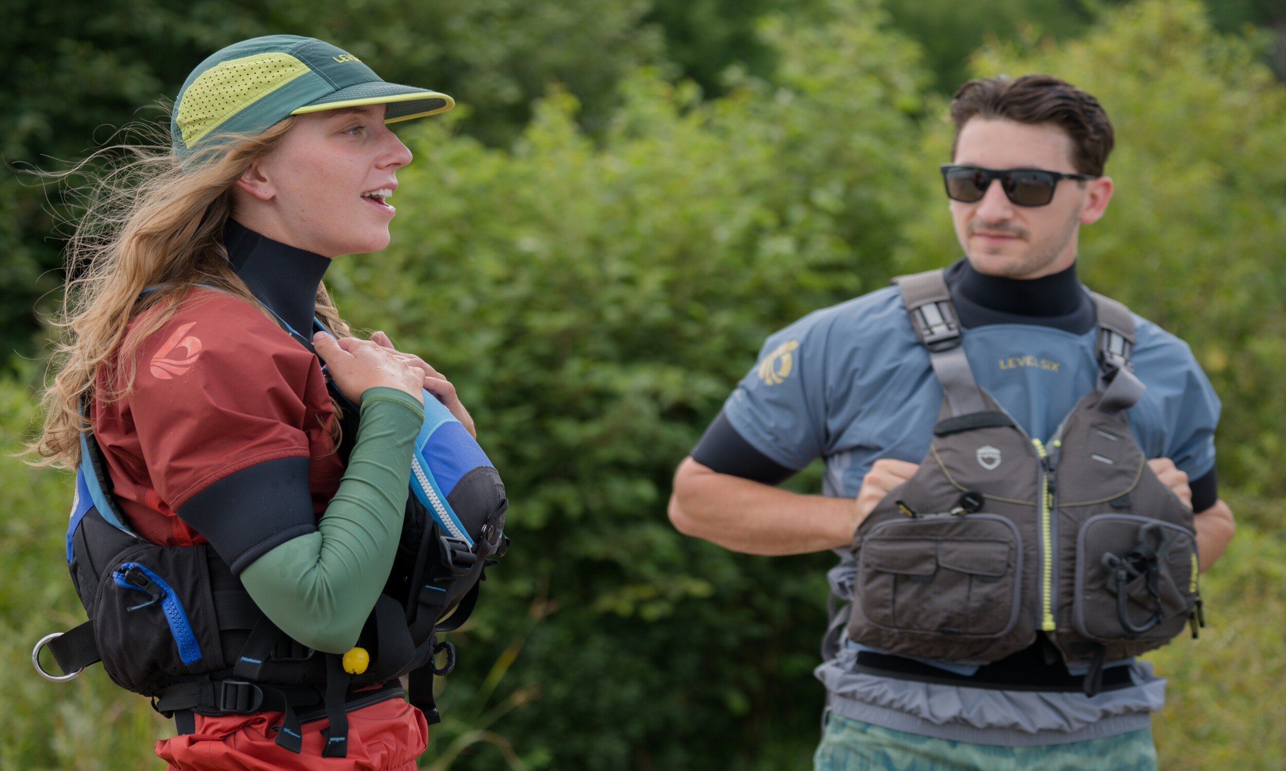 Kayakers talking