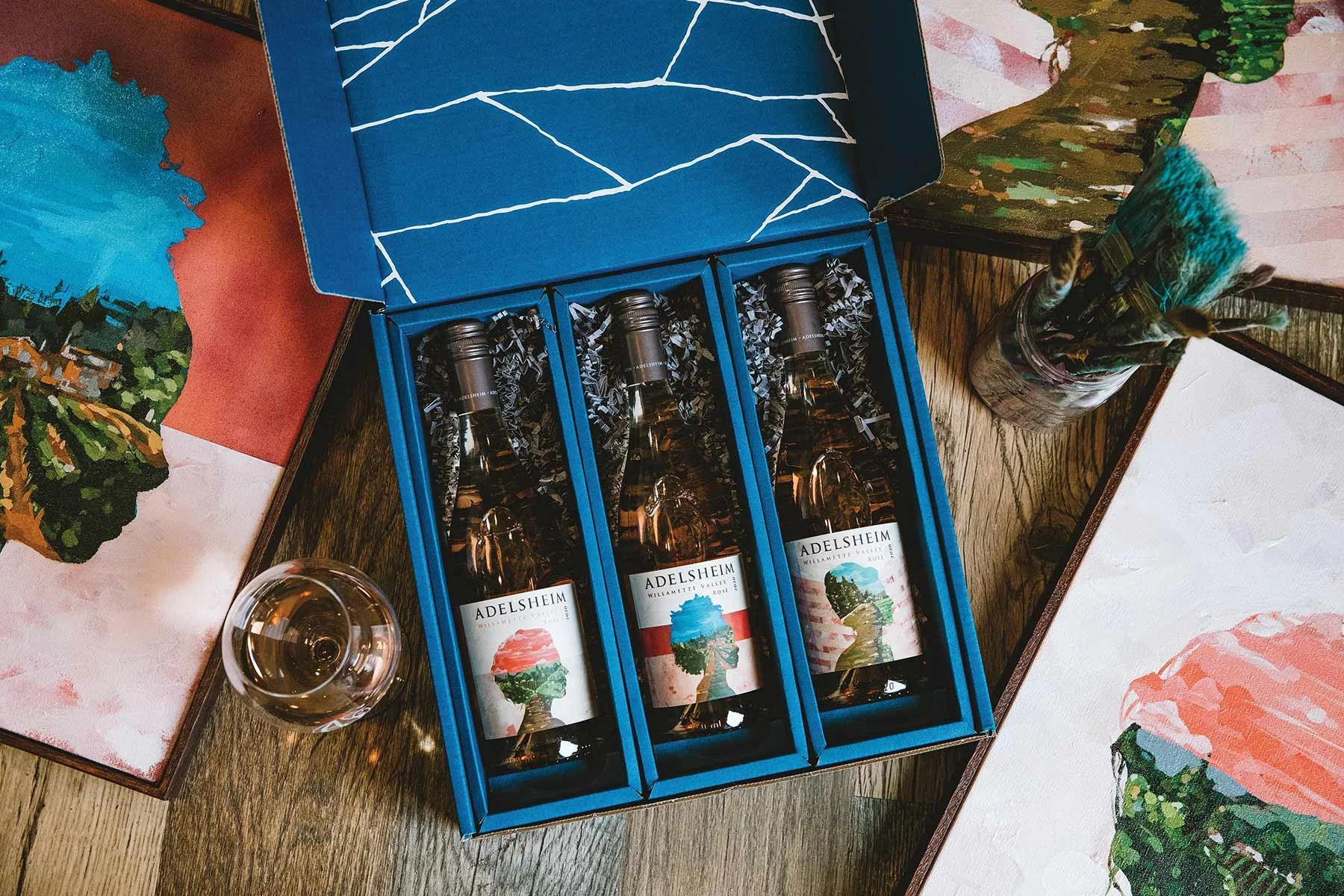 The second Artist Series Rosé release featured the stunning original art by Jeremy Okai Davis. I had the privilege of adapting his art for the label and the promotional materials. Work includes: graphic design.