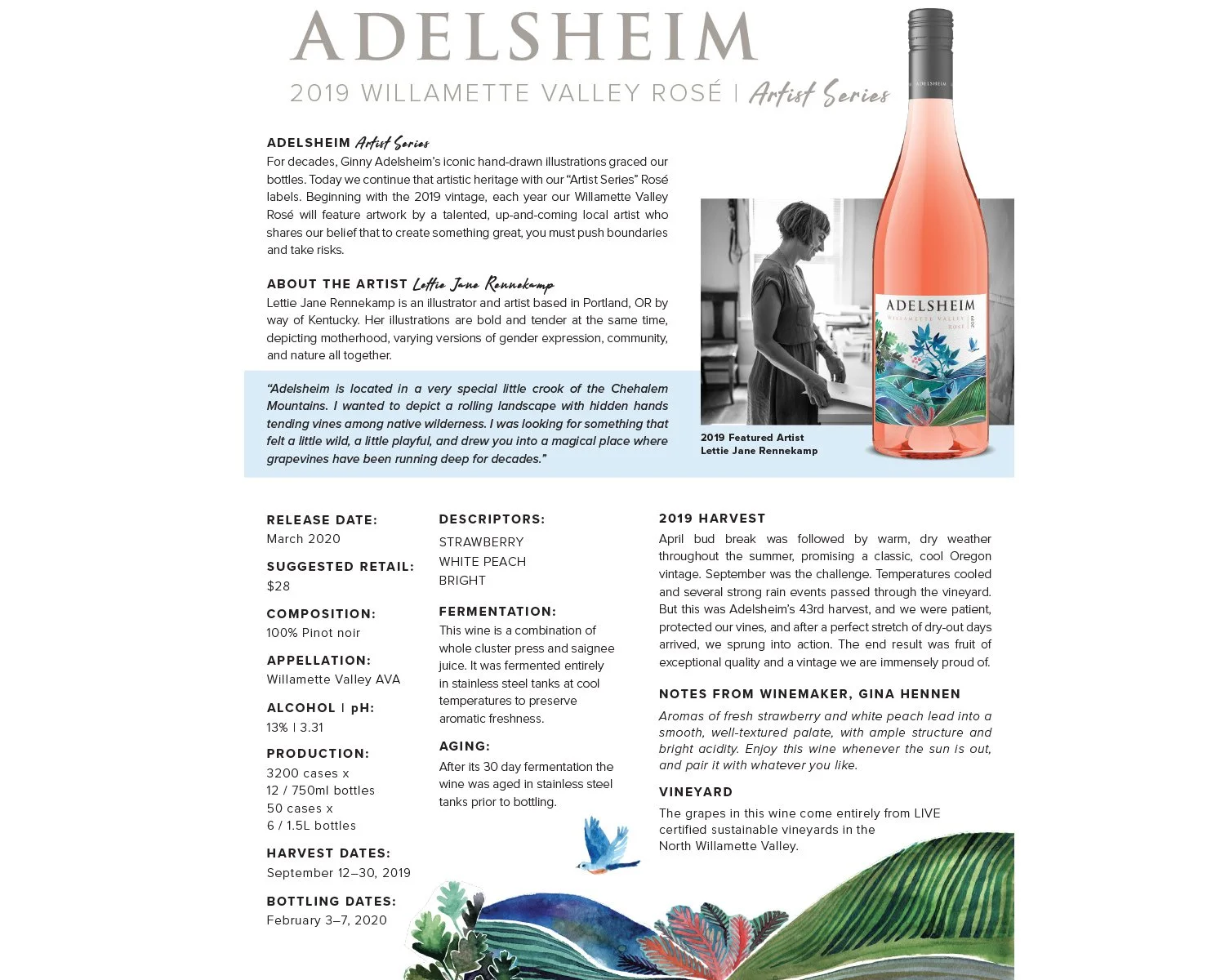Print materials with tasting notes. Work includes: graphic design.