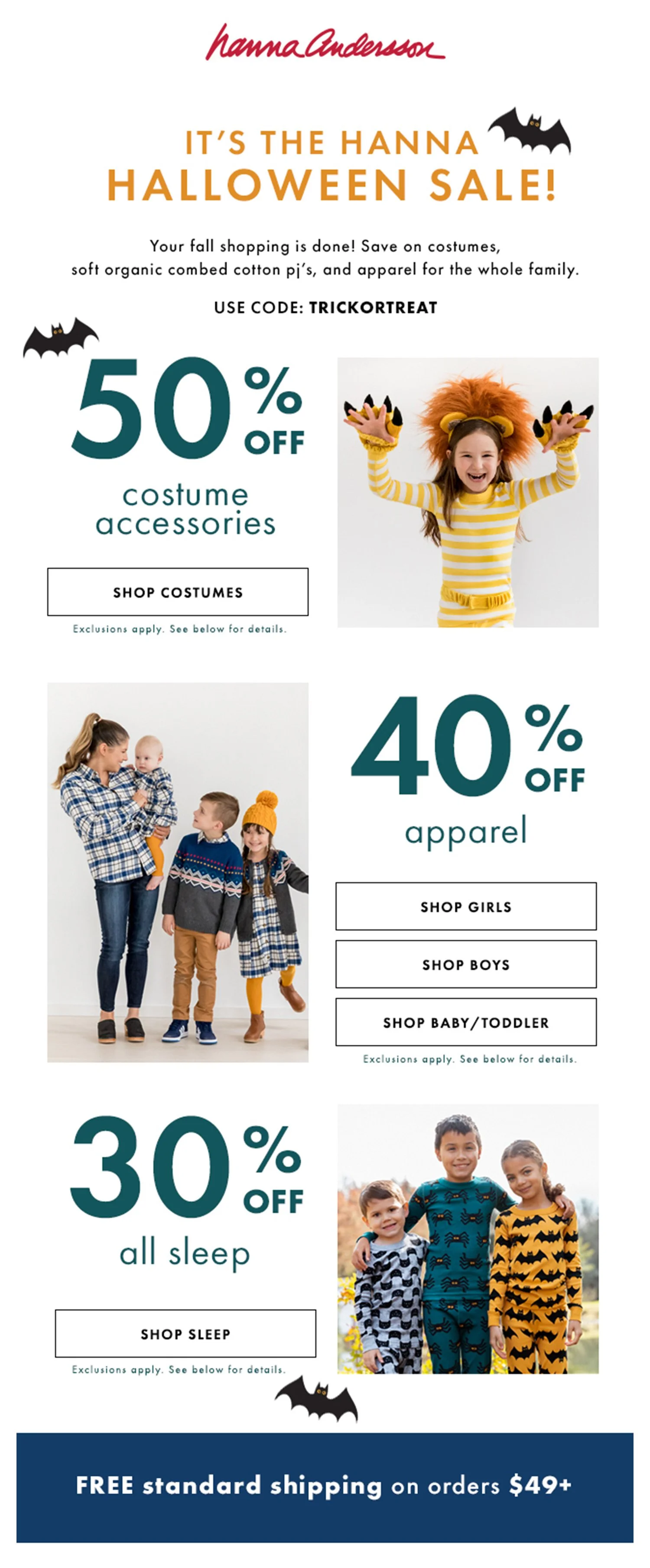 One of the email templates utilized for the duration of the Halloween promotion. Work includes: graphic design, asset selection, copywriting.