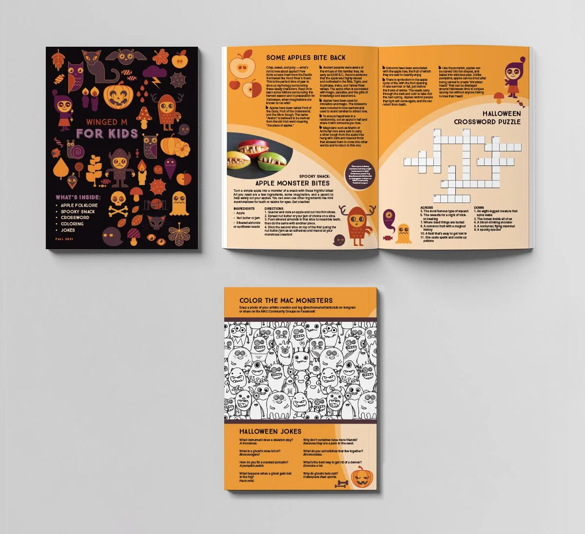 For an October issue of the Winged M, I designed an insert full of Halloween-themed activities and content. Work includes: creative direction, copywriting, recipe testing, photography, graphic design.