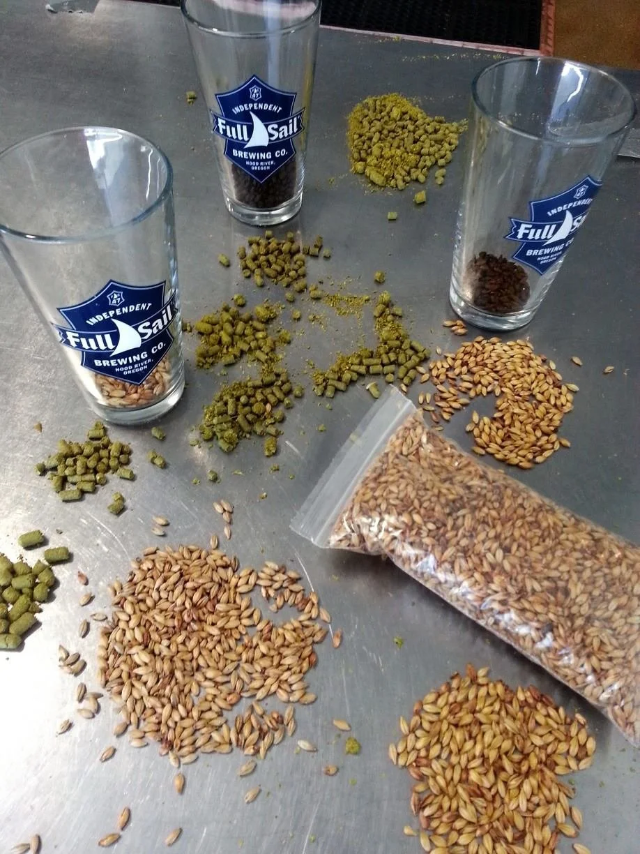 Selecting the malts and hops going into the beer.