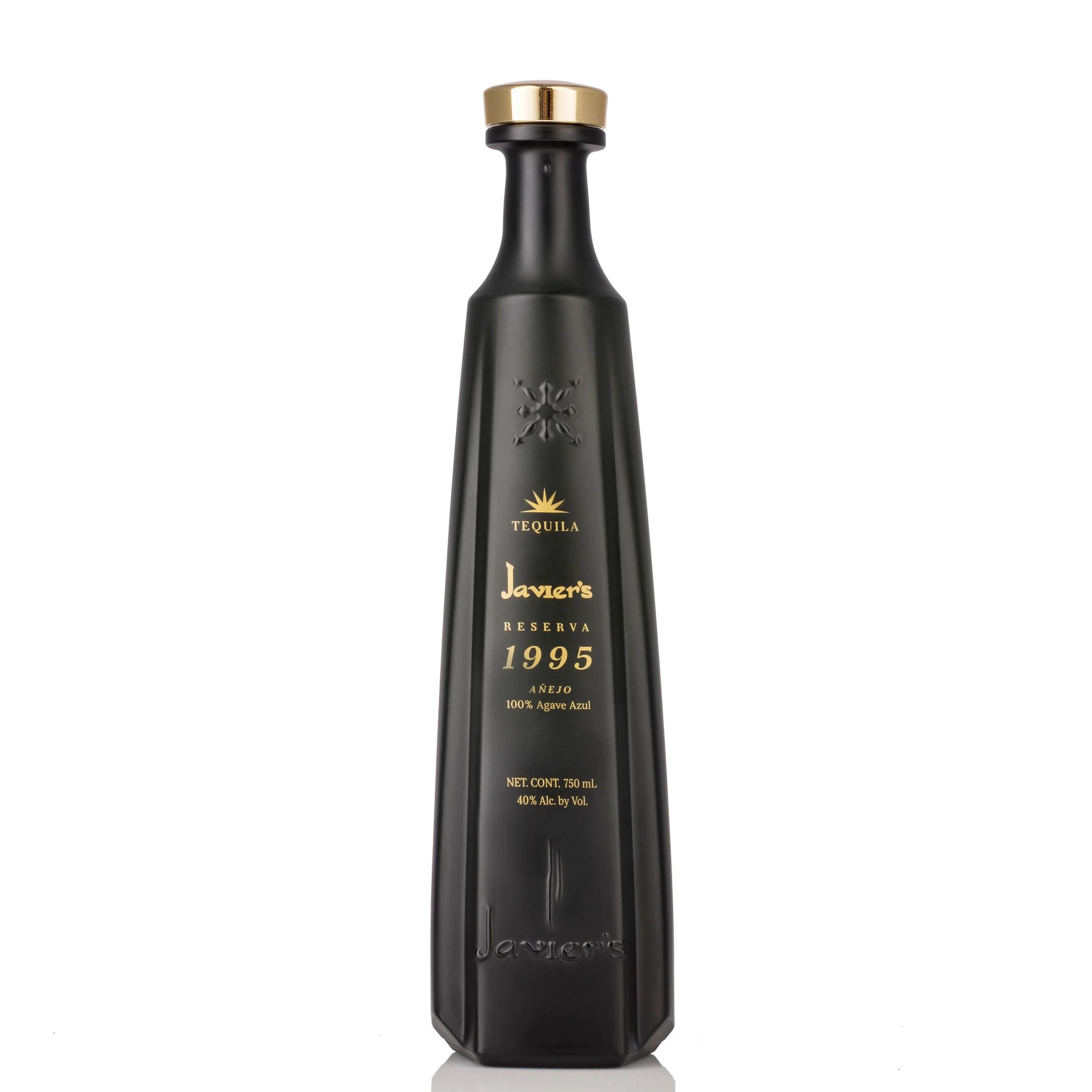 Javier’s Reserva de Añejo Tequila bottle, 100% Agave Azul, 750 mL.