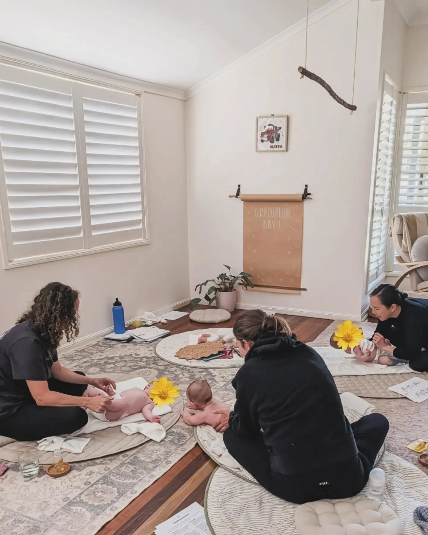 Congratulations to these beautiful mamas and babies who all finished my five week baby massage program today!

I loved getting to know them and watching the babies grow and change each week.

A community of mothers is such an important part of becomi