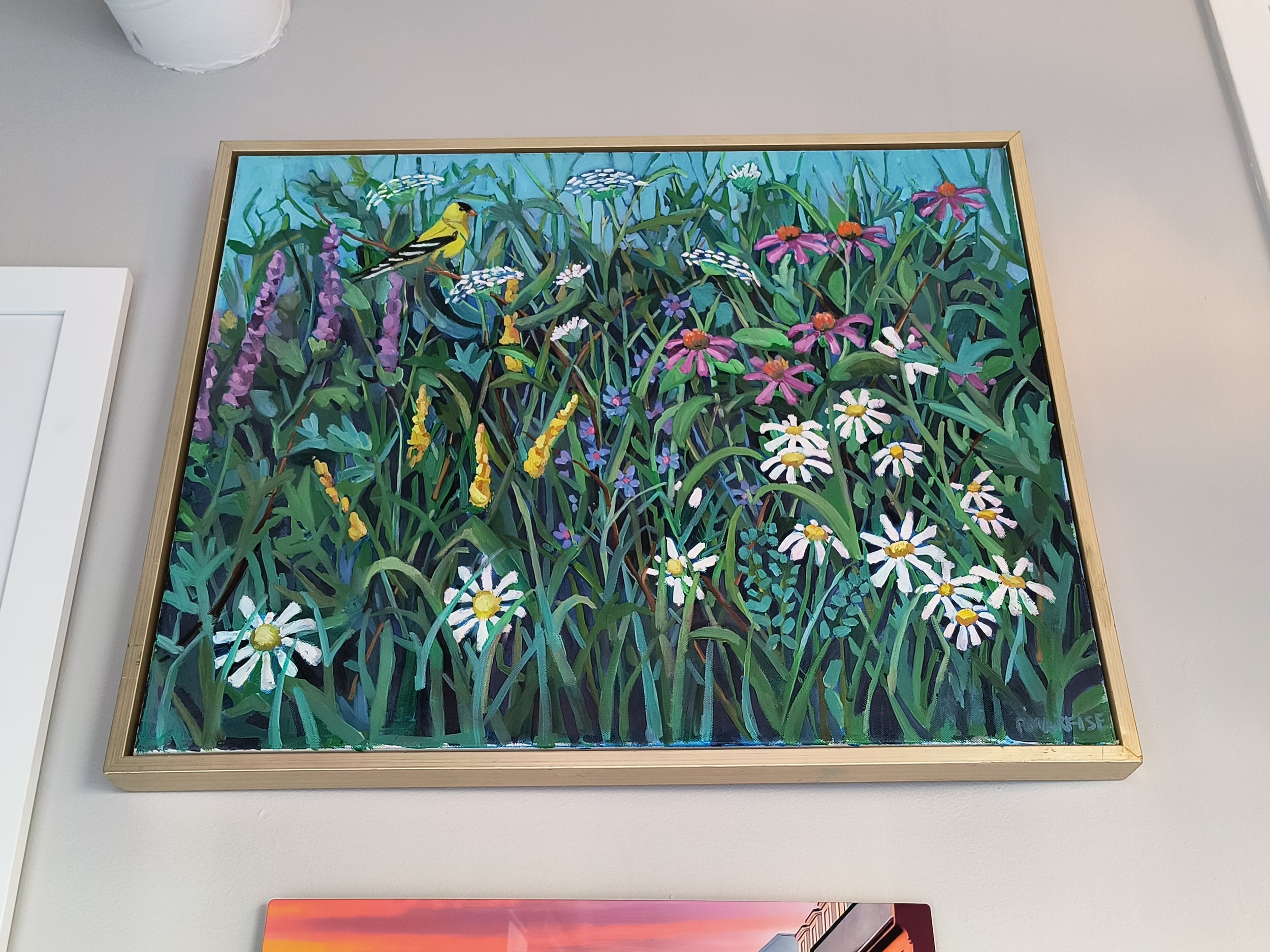 Goldfinch on Wildflowers