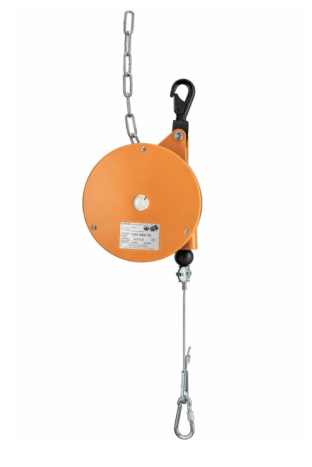 Standard spring balancer, cable extension 2 m, load range 4.5-7.0 kg