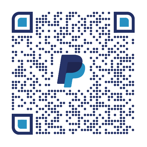 PayPal logo in the center of a QR code.