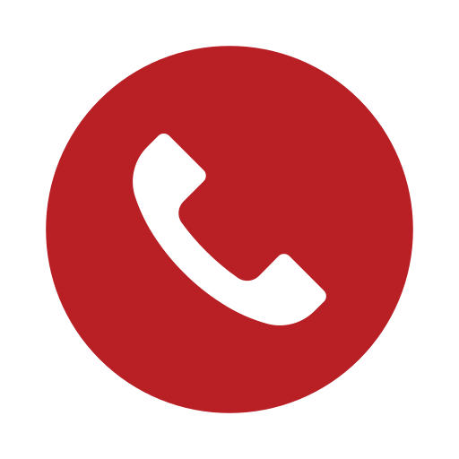 Red circle with a black phone icon in the center indicating a call or phone communication.