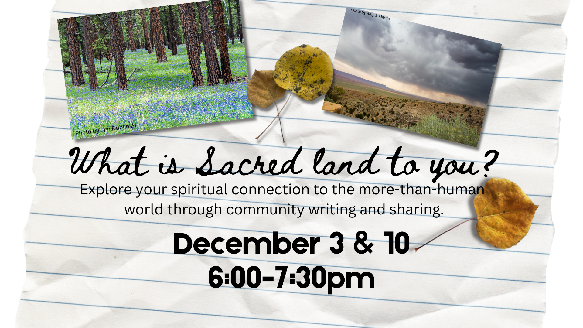Sacred Land Writing Workshop