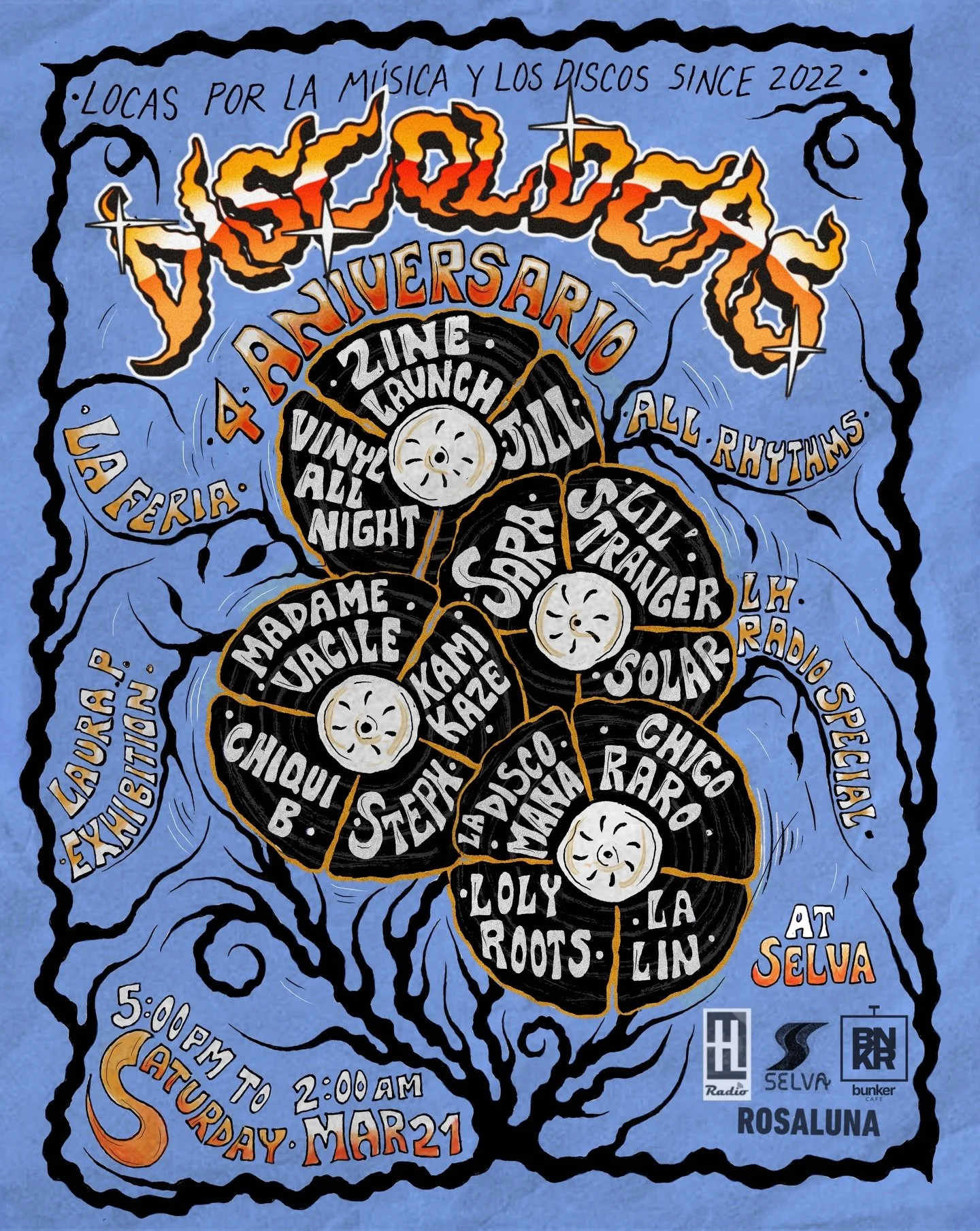 Discolocas, feliz 4to aniversario, feliz 4 flores, te deseamos de coraz&oacute;n &hearts;️ Has sido un club de encuentro para mujeres amantes de la m&uacute;sica y los discos, creando espacios &uacute;nicos, seguros y recordables&hearts;️ that&rsquo;