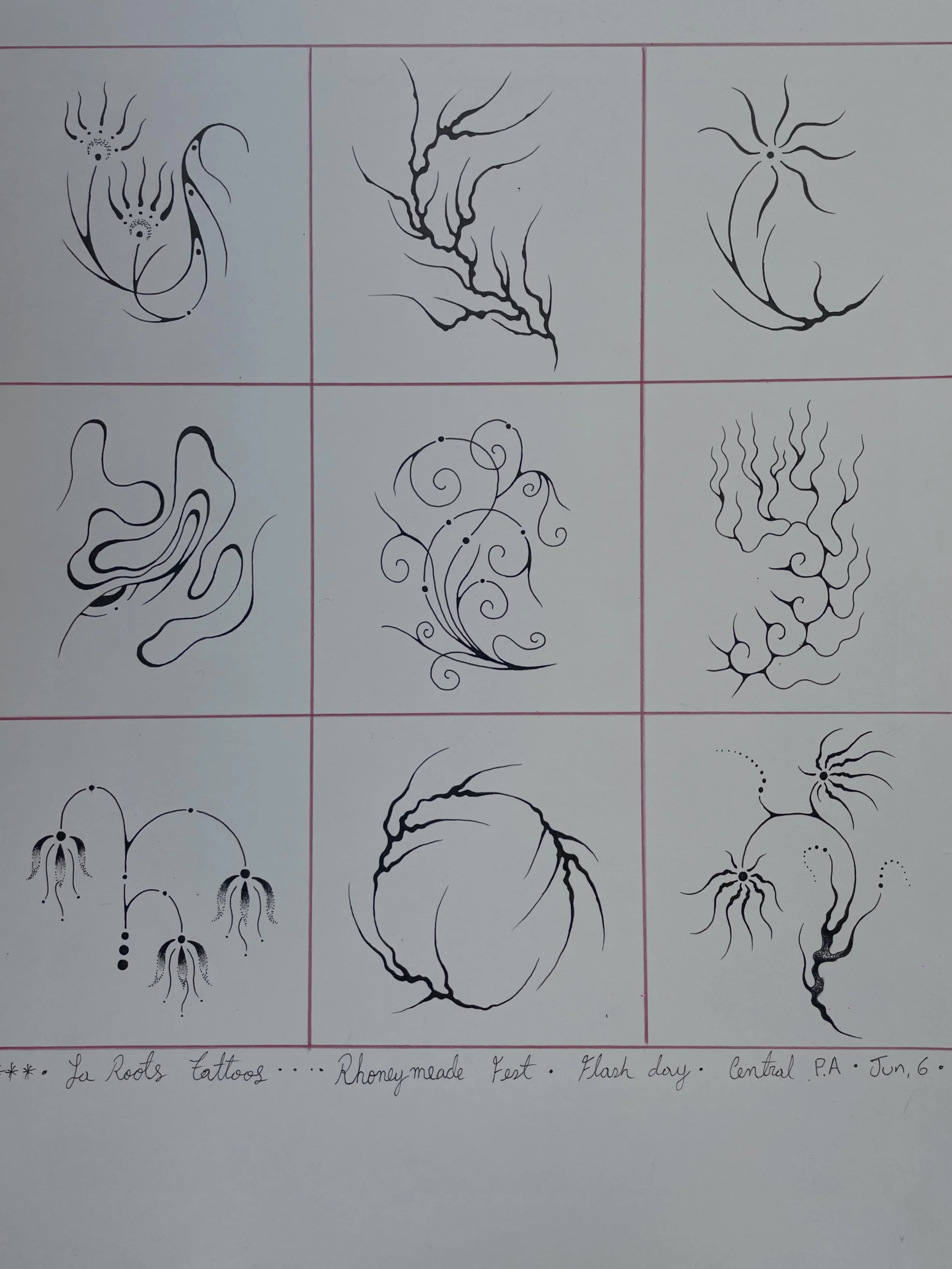 Hola Central, PA! 💥$100 TATTOO FLASH DAY AT @rhoneymeadefest 💥 only this Saturday, Jun 6th at the Valley🪷 ✴︎ These are my available designs for this special day, I&rsquo;ll be tattooing from 12 pm (noon☀️) ✴︎ First come, first served ✴︎ no alterat
