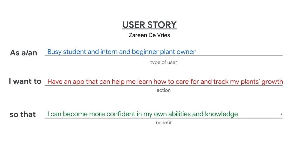 User Story Zareen De Vries