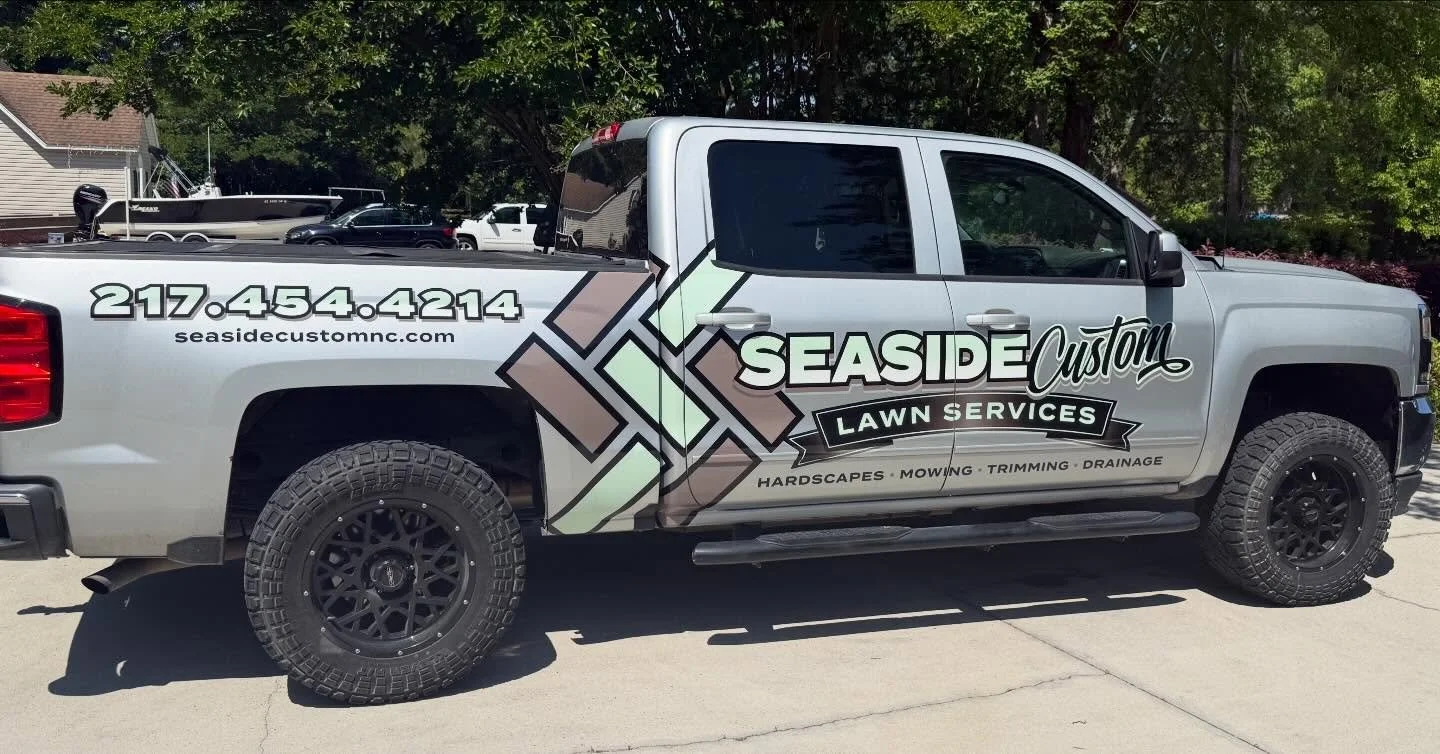 Call, text, or flag us down &mdash; your yard&rsquo;s next upgrade is riding in this truck.
#seasidecustomnc #hardscapedesign #rockypointnc #hampsteadnc #wilmingtonnc