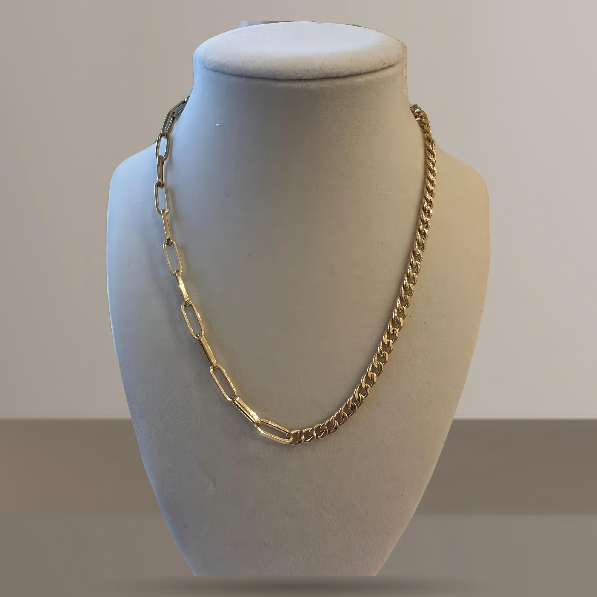 Mixed Link Gold Necklace