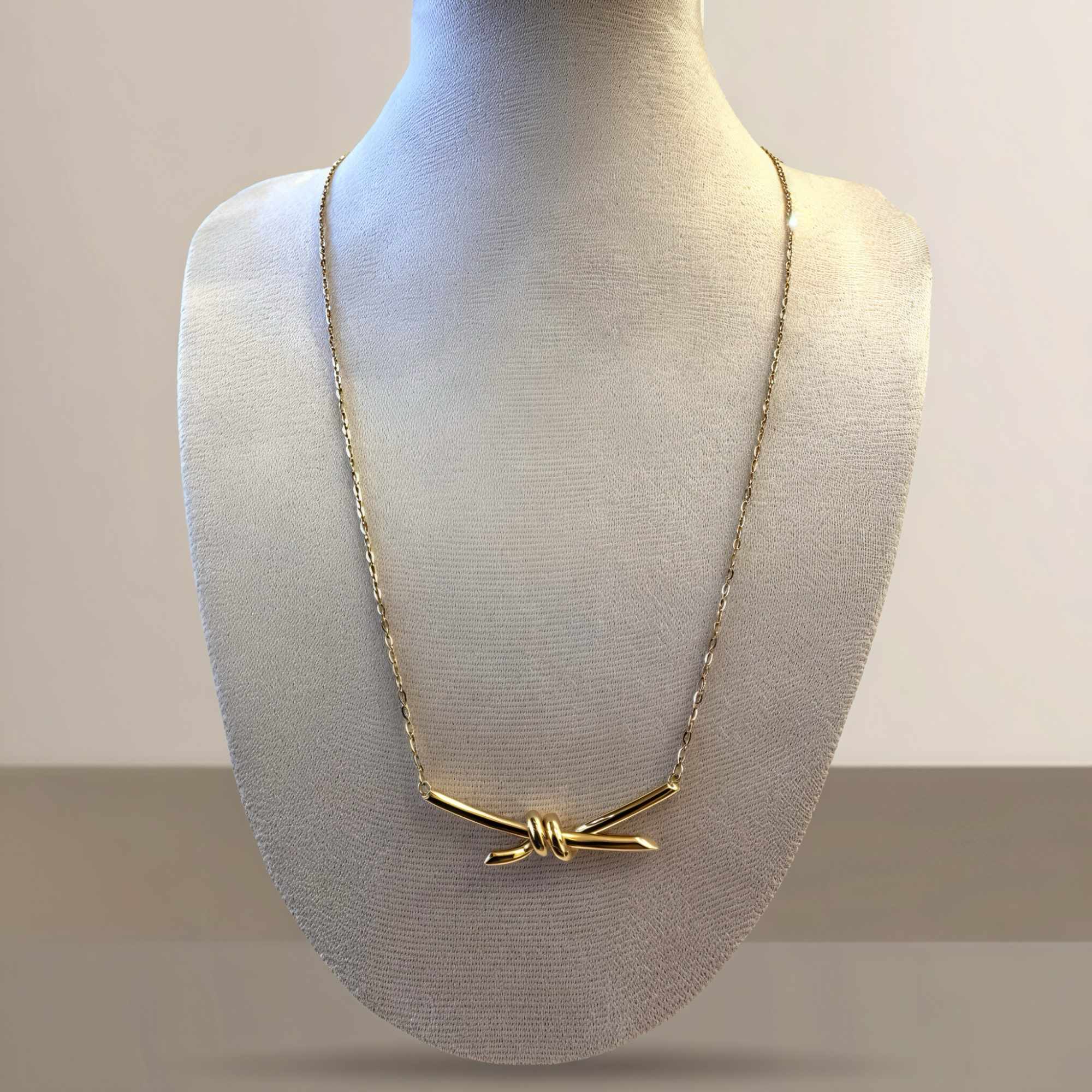 Knot Bar Gold Necklace