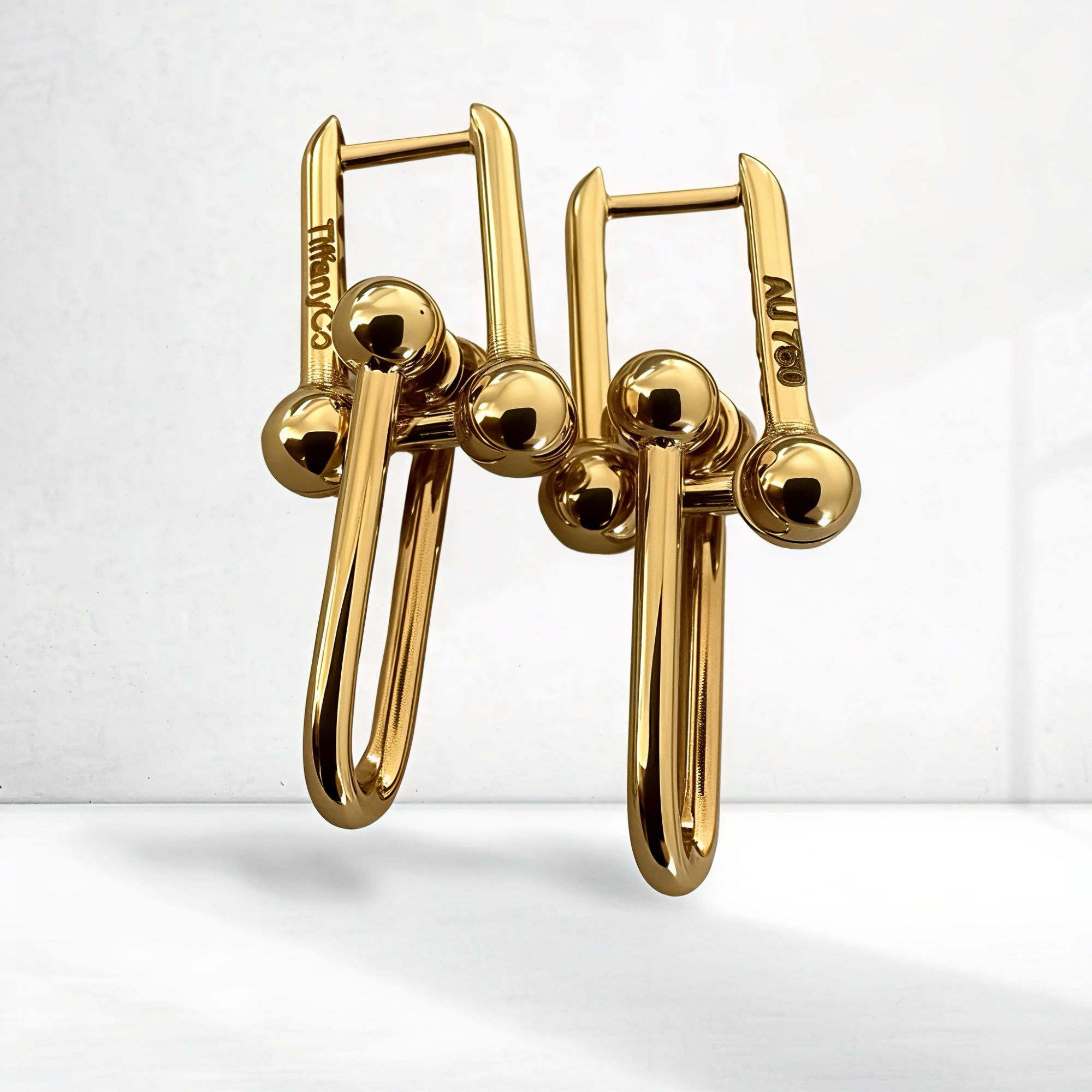 Ball Accent Gold Earrings