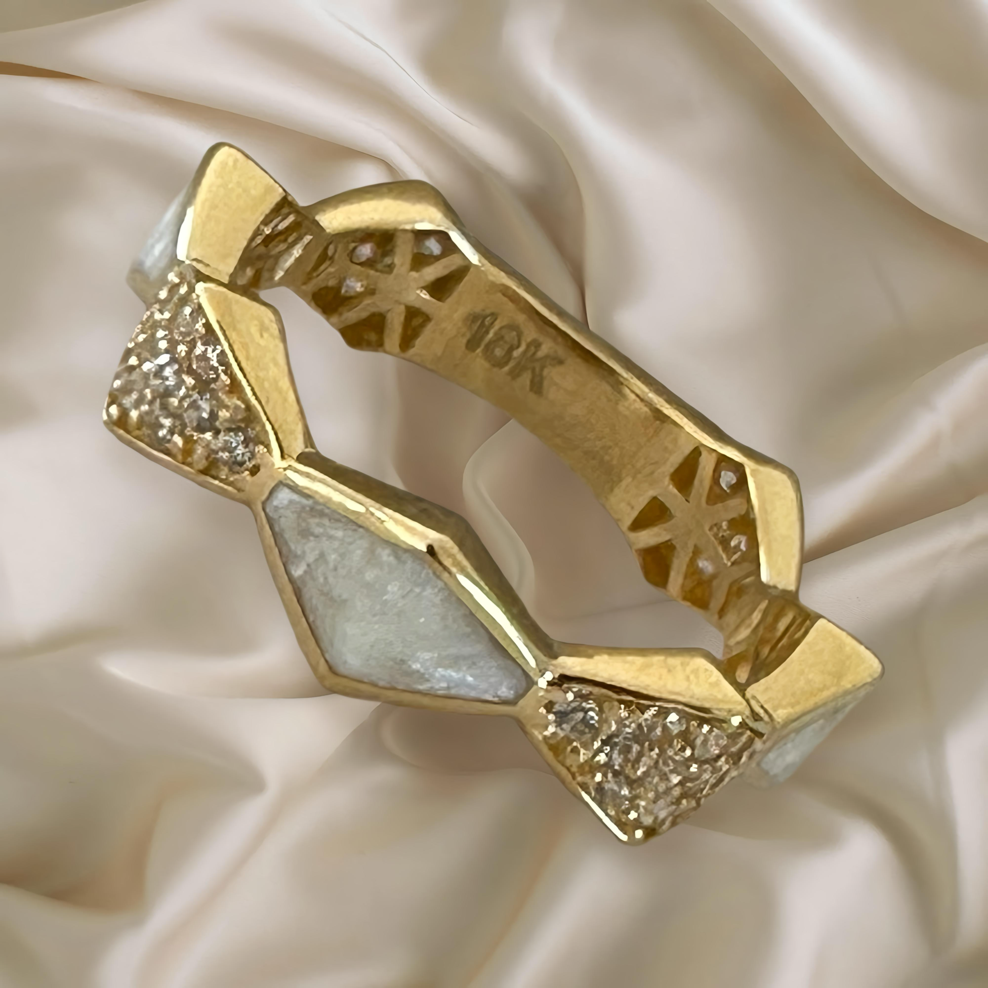 Crystal Inlay Gold Ring