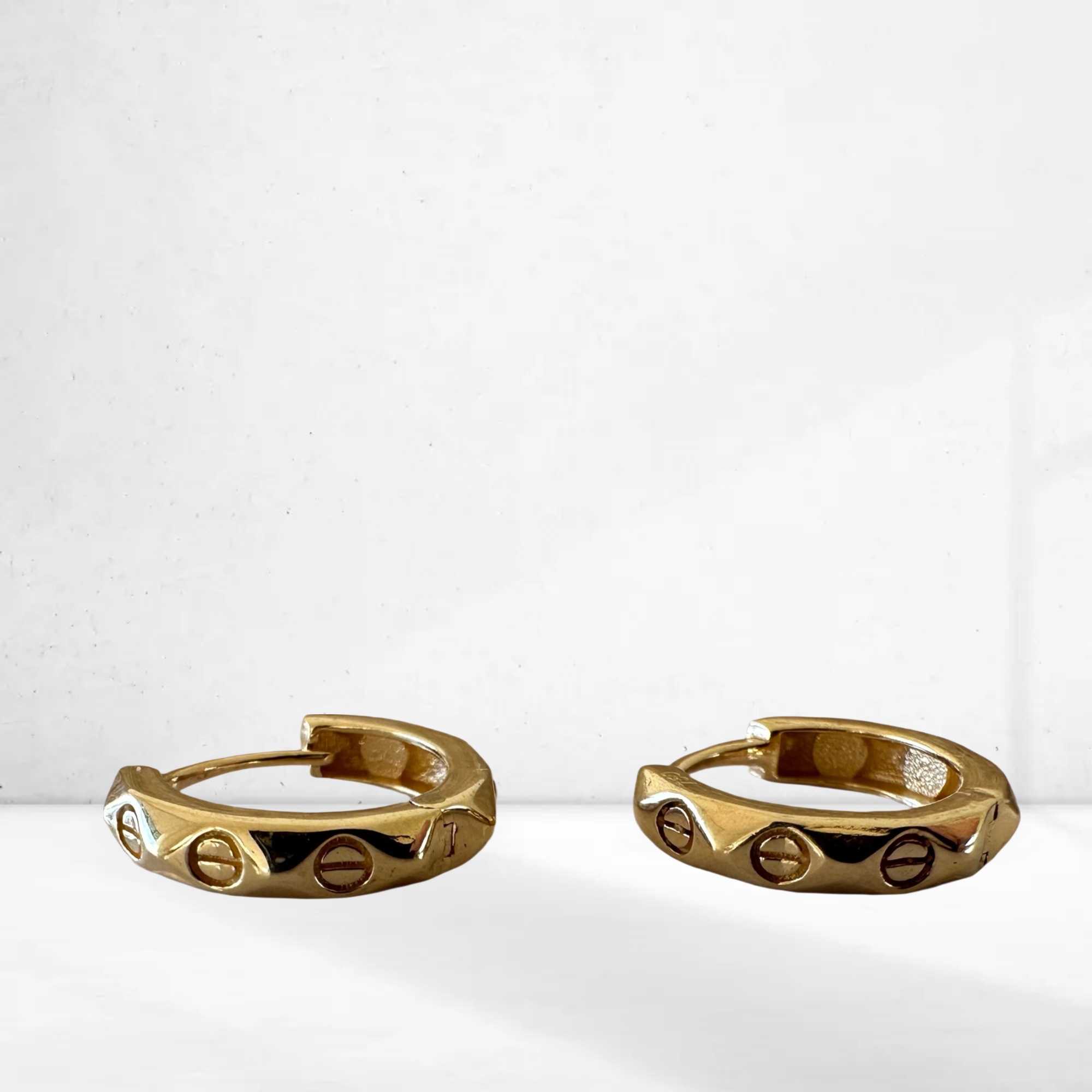 Screw Gold Hoop Earrings