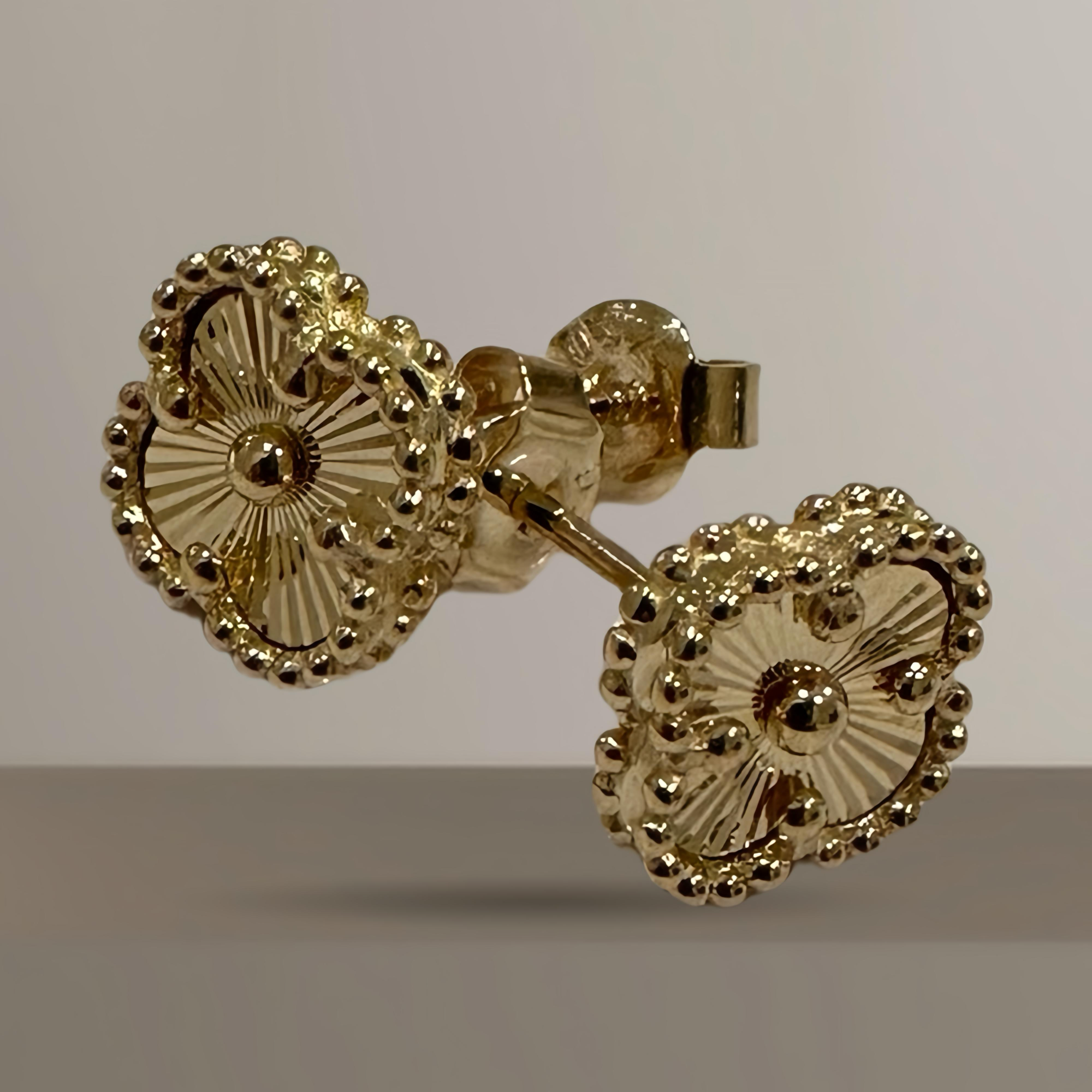 Gold Flower Stud Earrings