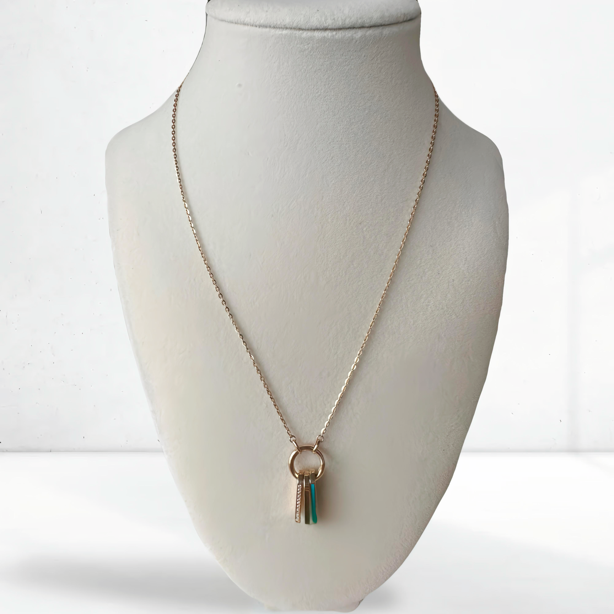 Gold Ring Charm Necklace