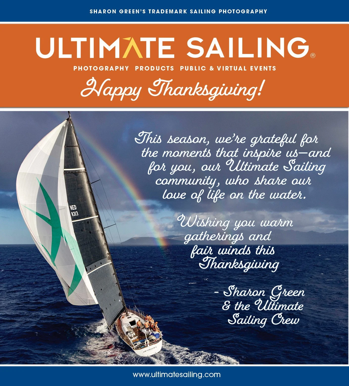 Wishing you fair winds and a full heart this Thanksgiving. 🦃