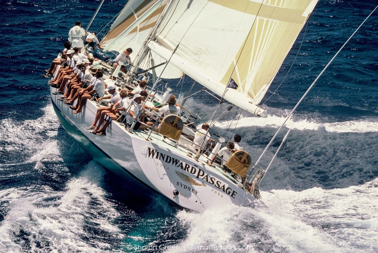 I spent a couple years in the 80's photographing WINDWARD PASSAGE as she competed in races like the 1983 SORC series and the 1986 Kenwood Cup. Following one boat through a race or a series becomes visual storytelling &mdash; like following one charac