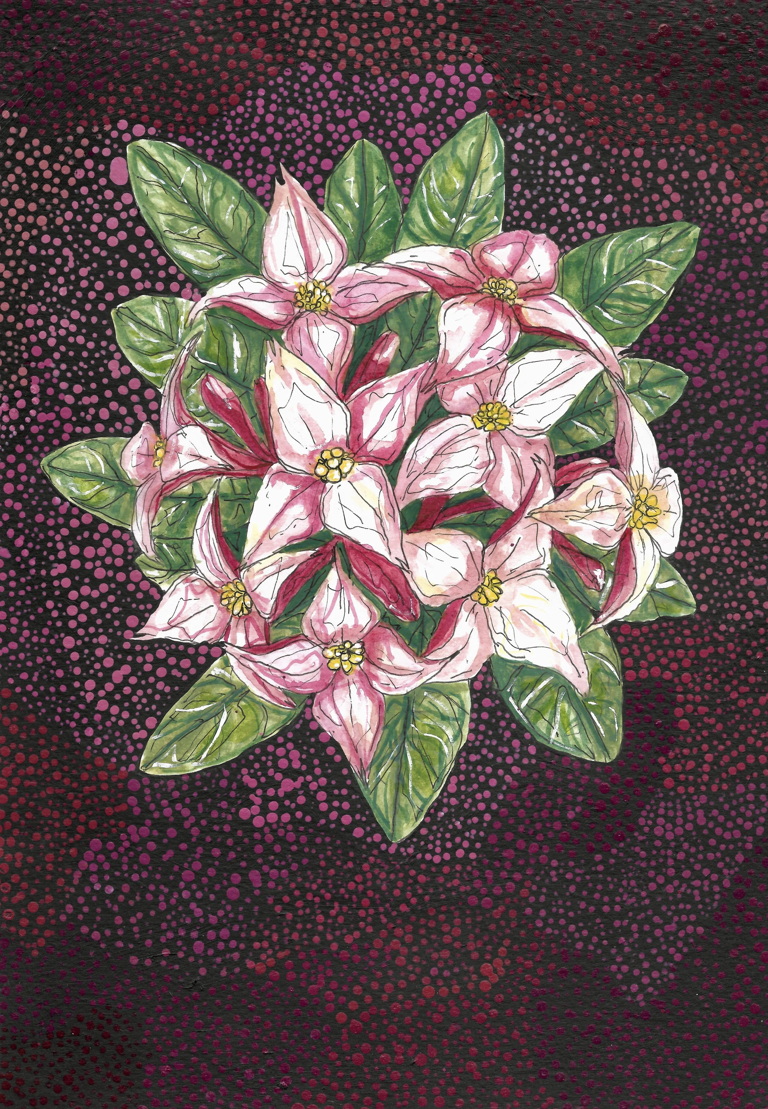 Client Commission - 'For Daphne' A4 Mixed media, watercolour, ink pen, acrylic and gouache