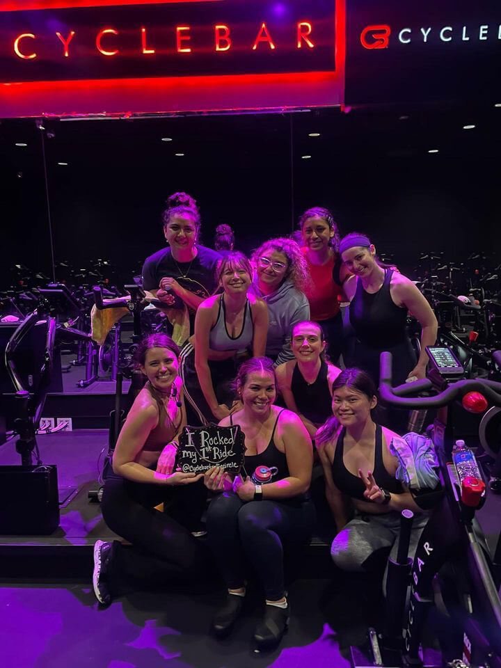The Women's Crew after their workout at the Cyclebar Traffic Circle.