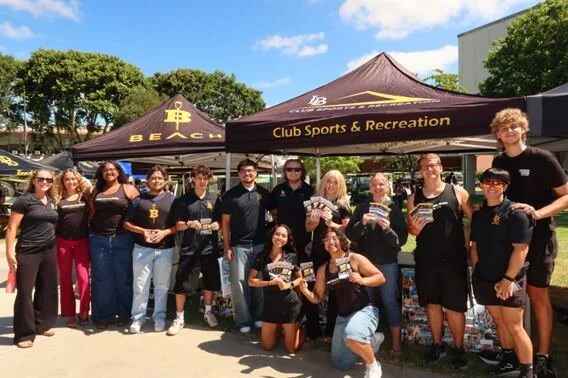 The team at the Week of Welcome booth on the CSULB campus.