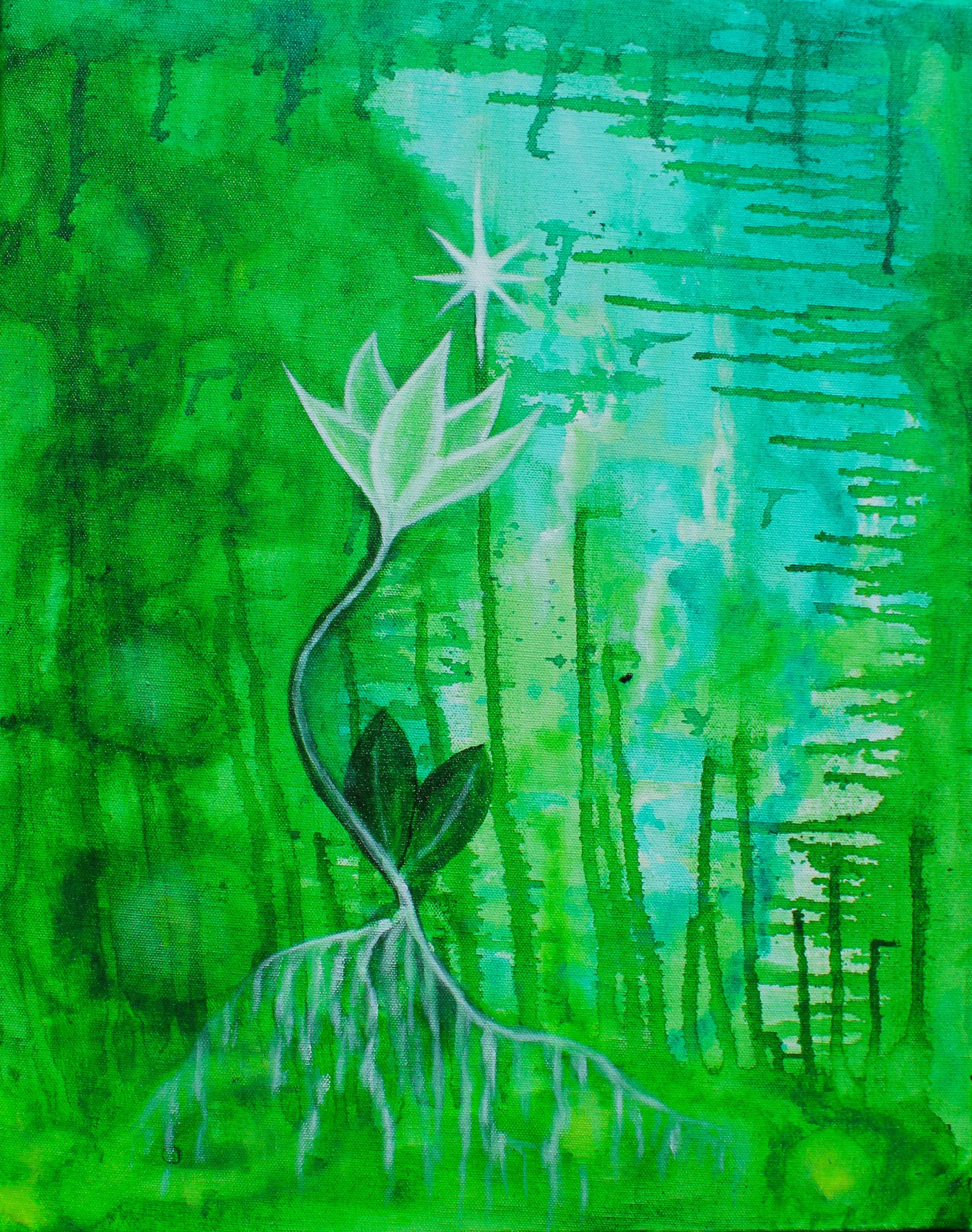 "Star Guide" 2025. 20x16 Acrylic on canvas