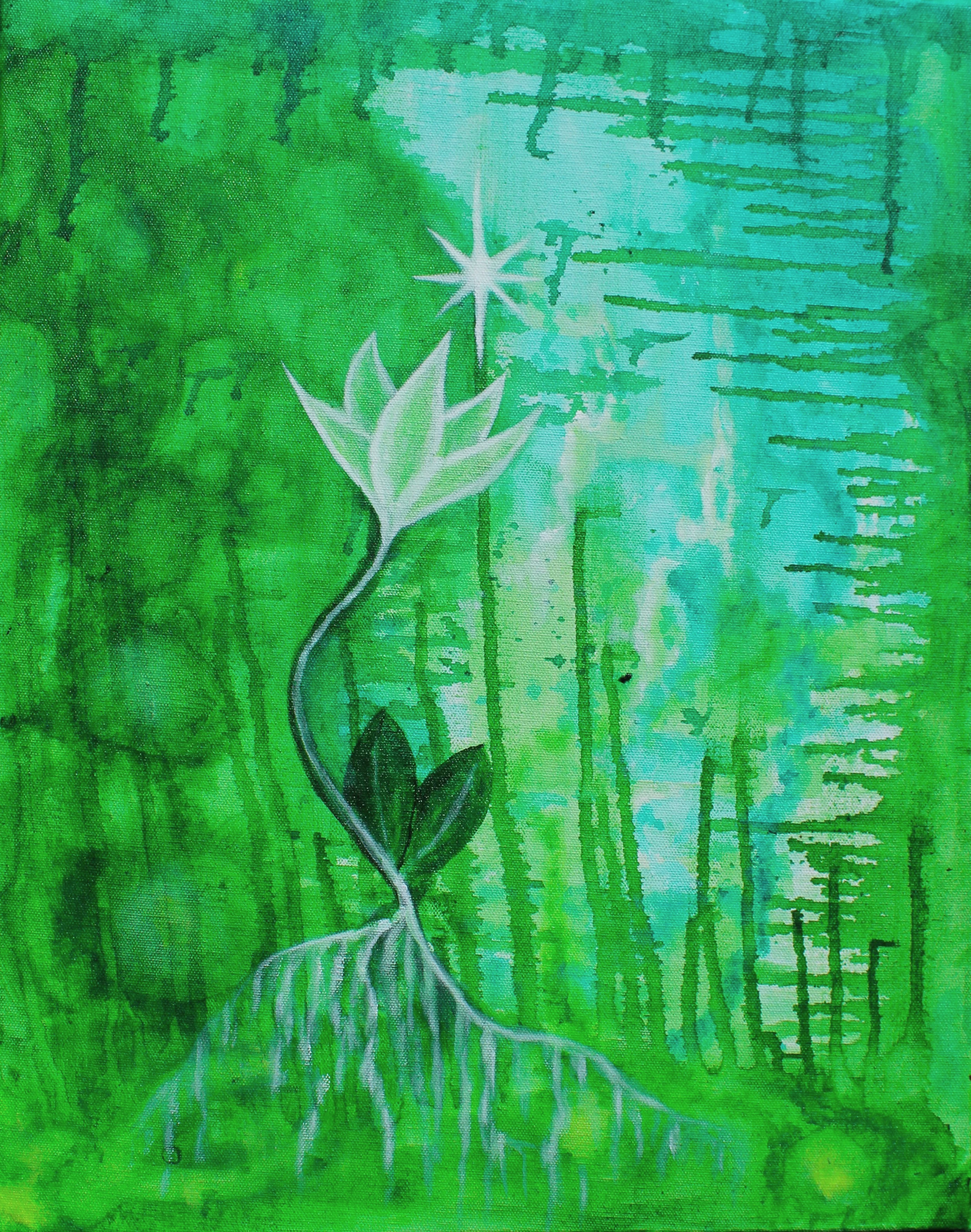 "Star Guide" 2025. 20x16 Acrylic on canvas 
