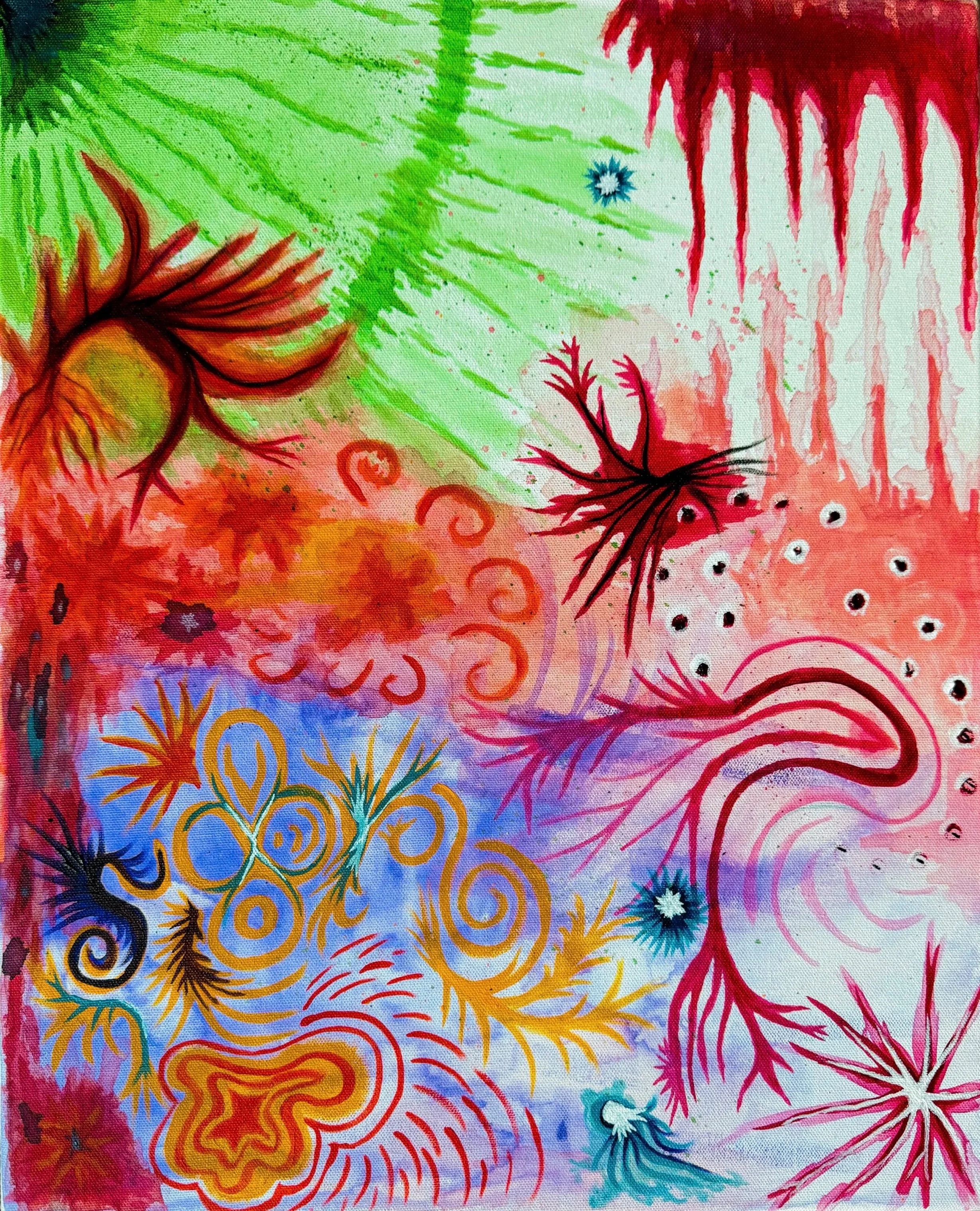 "Auric Field" 2024, 20x16, Acrylic on canvas