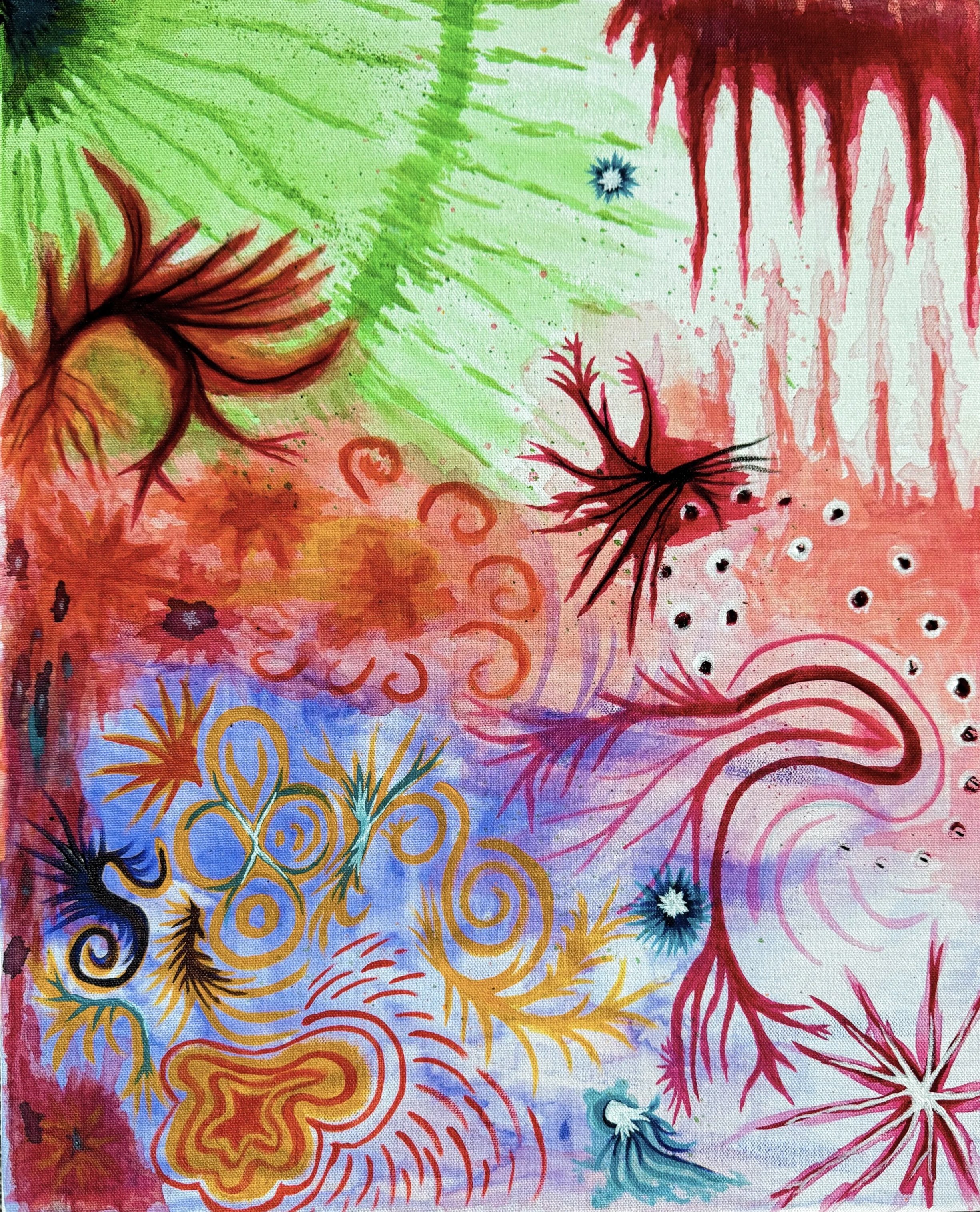 "Auric Field" 2024 20x16 Acrylic on Canvas