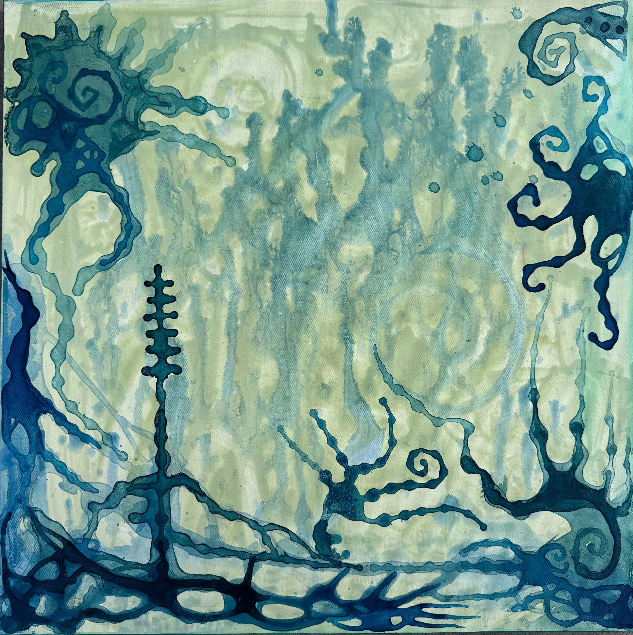 "Biological Beginnings" 2026 acrylic on canvas  24x24